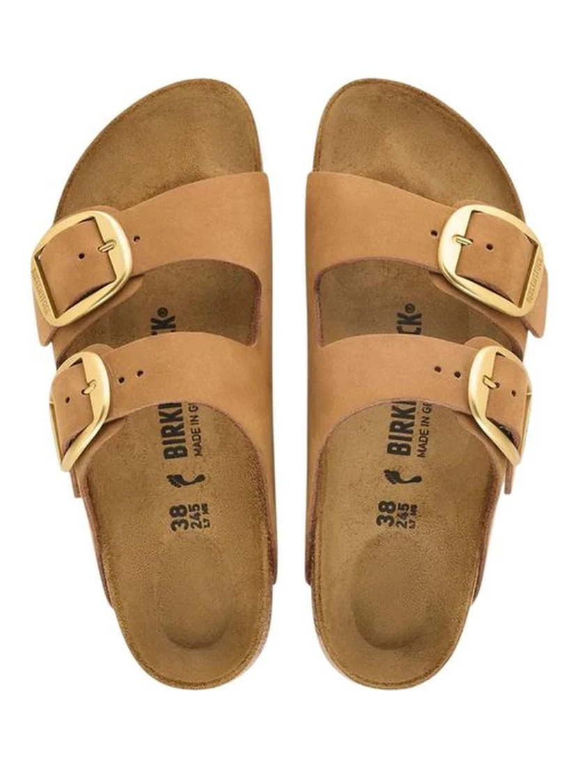 Brown Leather Flat Sandals