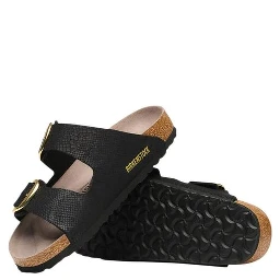 Black Synthetic Flat Sandals