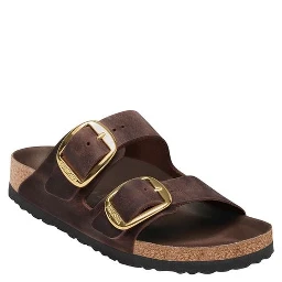 Brown Leather Flat Sandals