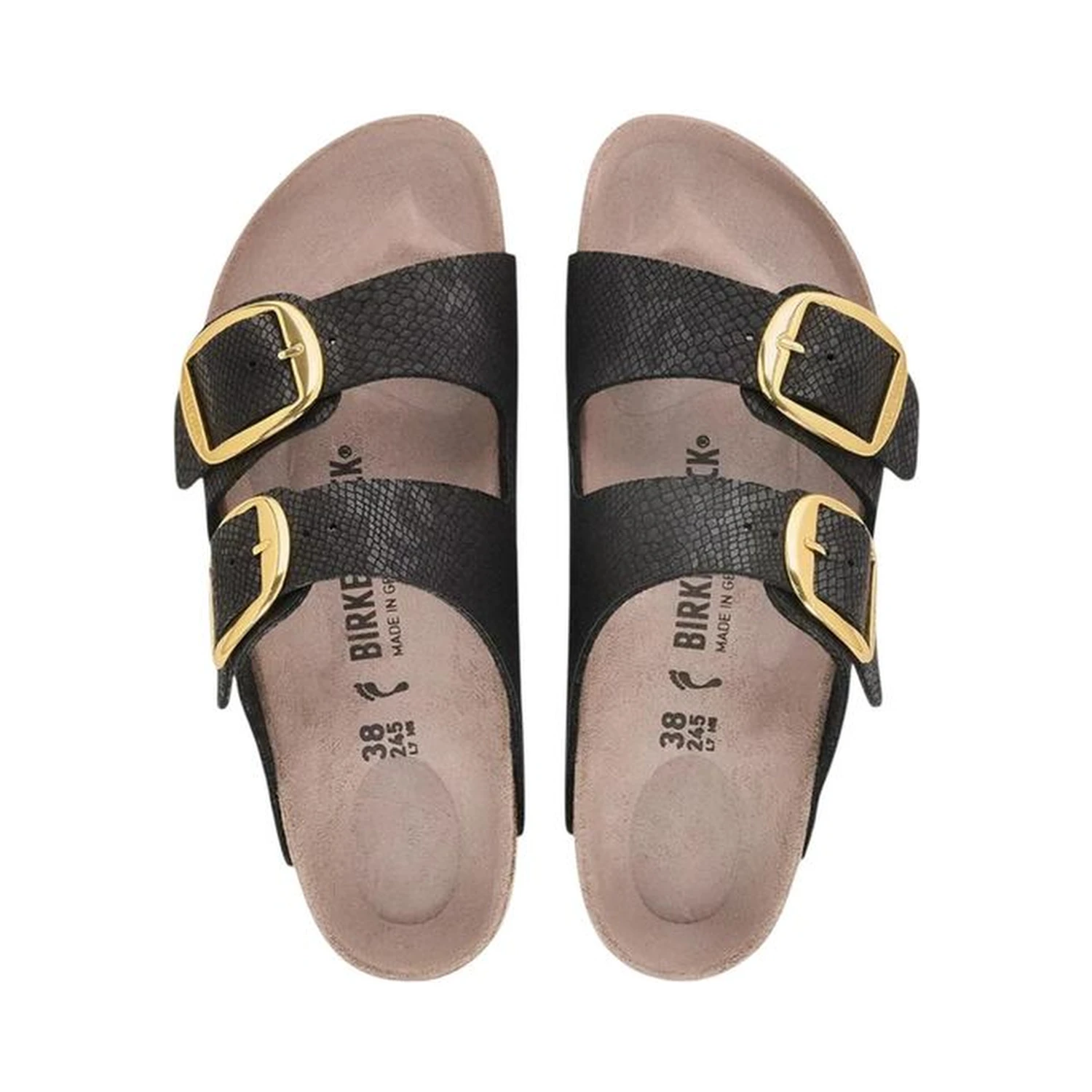 Black Synthetic Flat Sandals