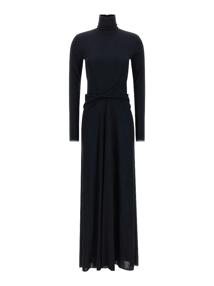 Blue Viscose Long Dress