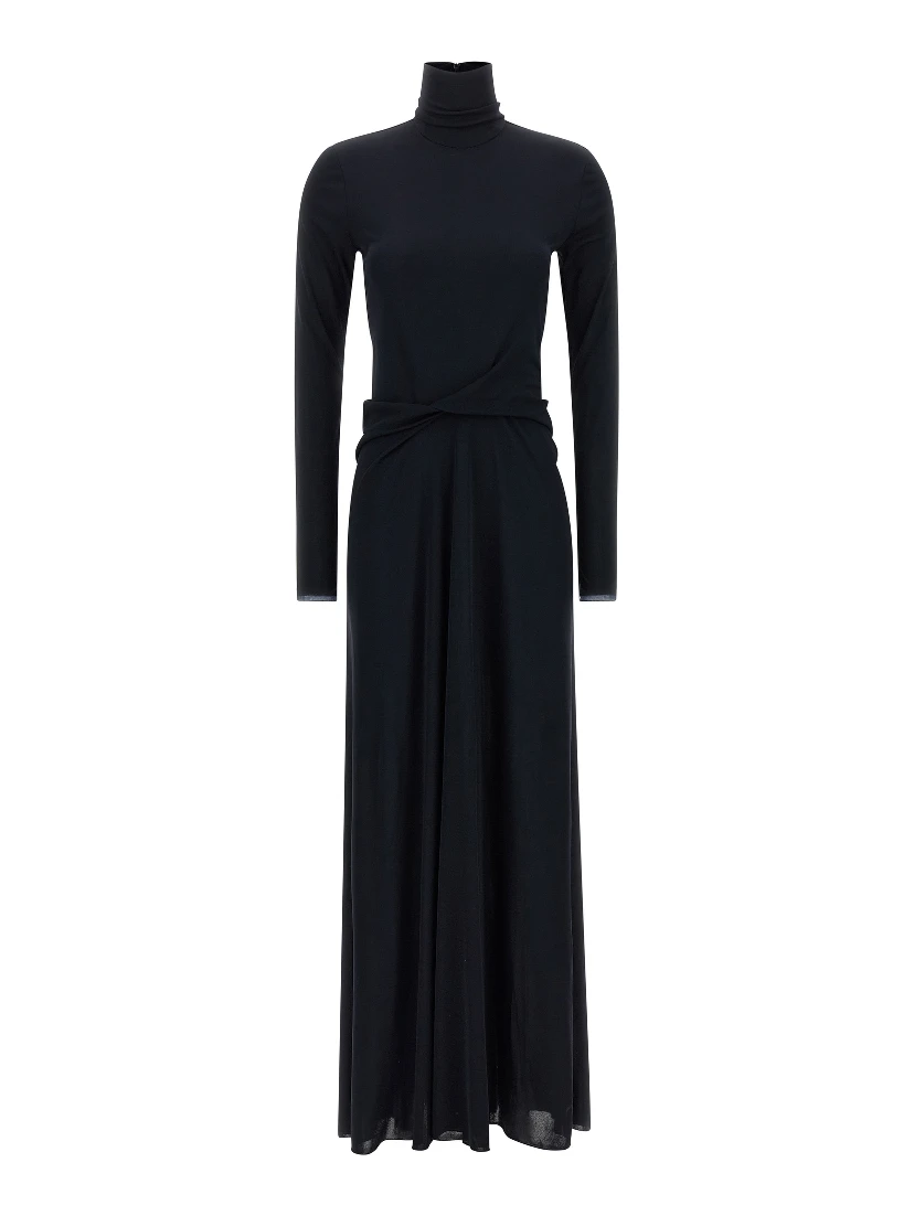 Blue Viscose Long Dress