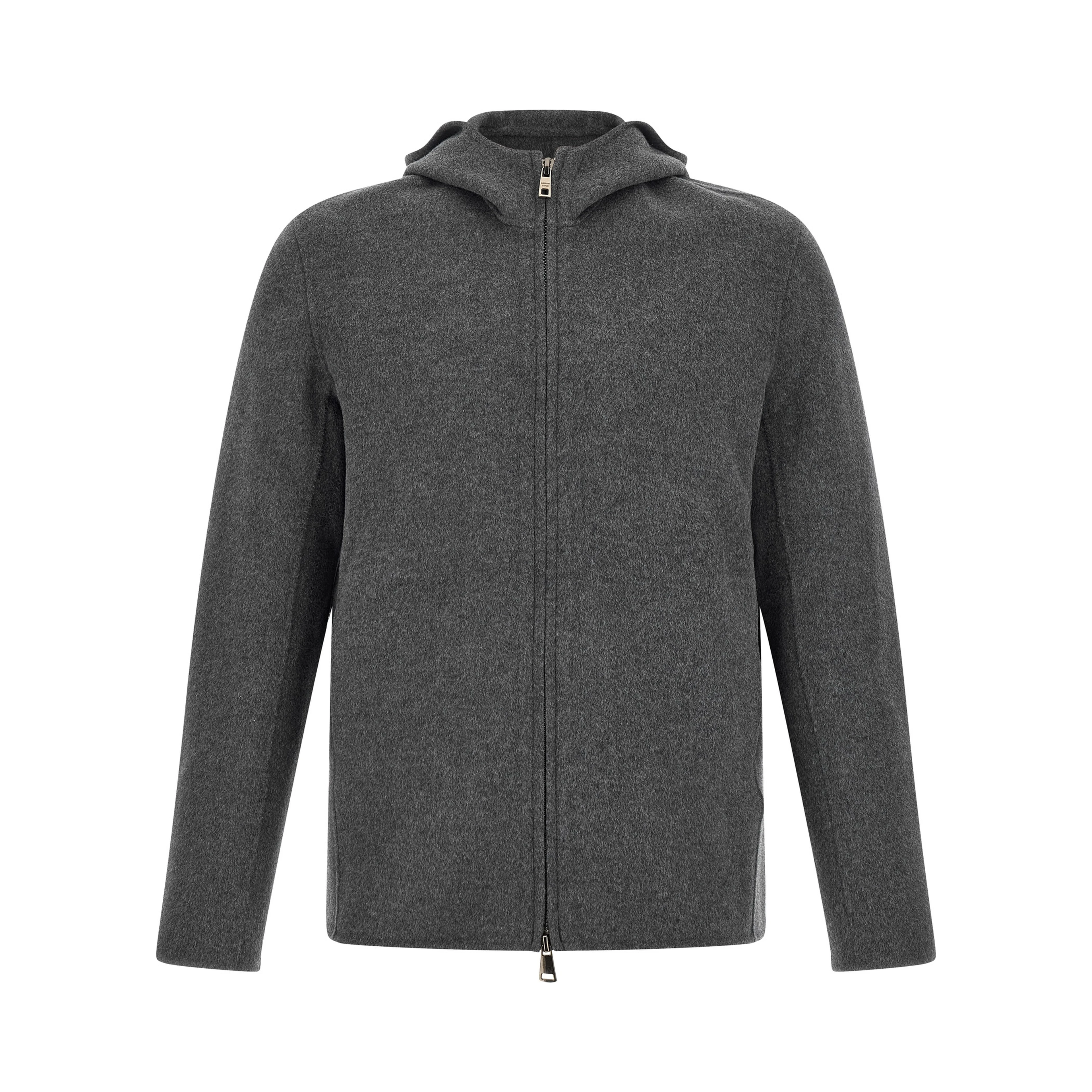 Gray Wool Full-Length Jacket