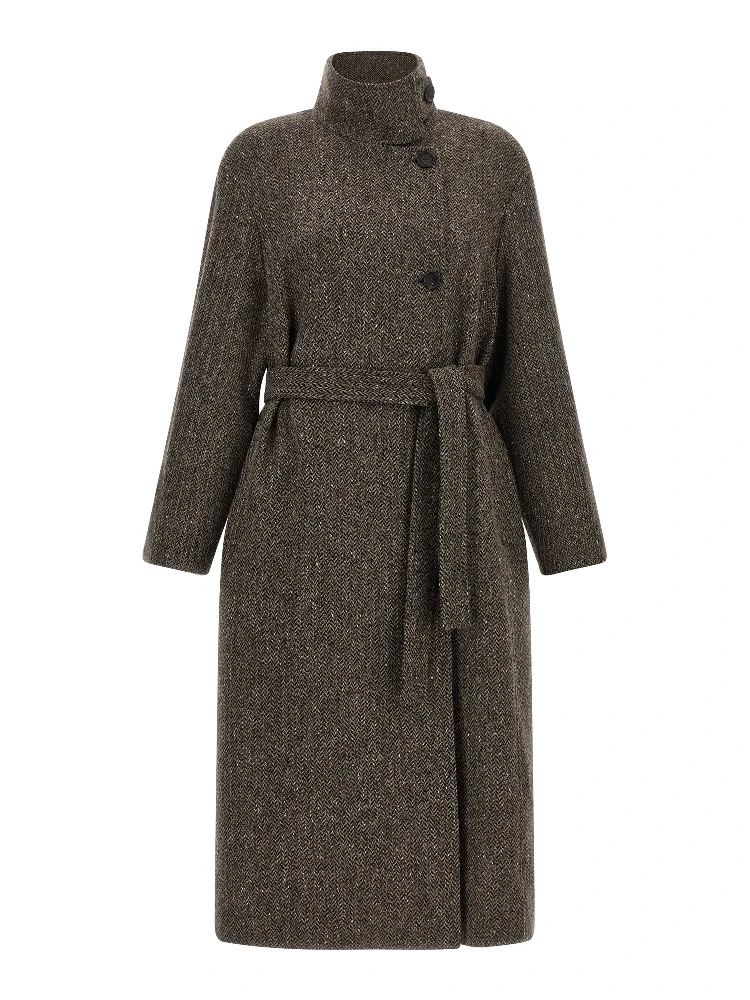 Brown Virgin Wool Coat