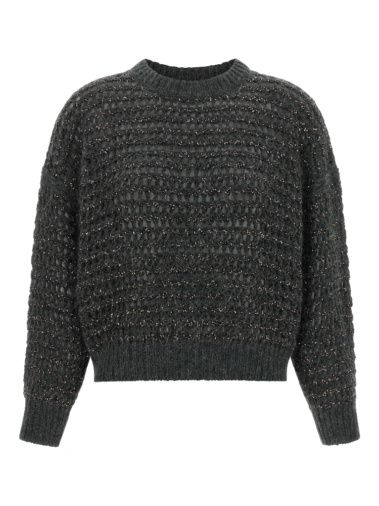 Gray Elastane Cardigan