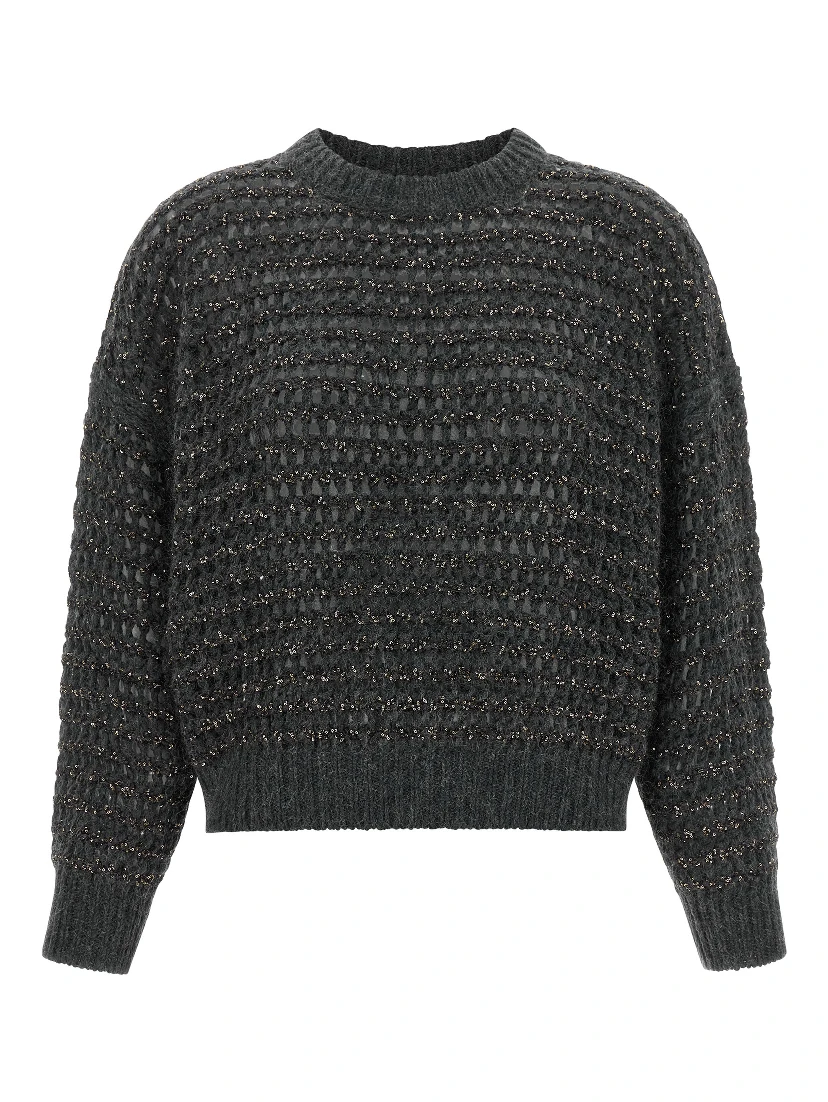 Gray Elastane Cardigan