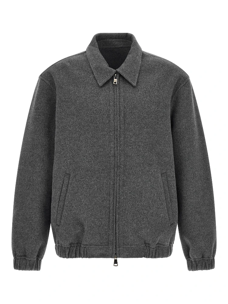 Gray Wool Full-Length Jacket