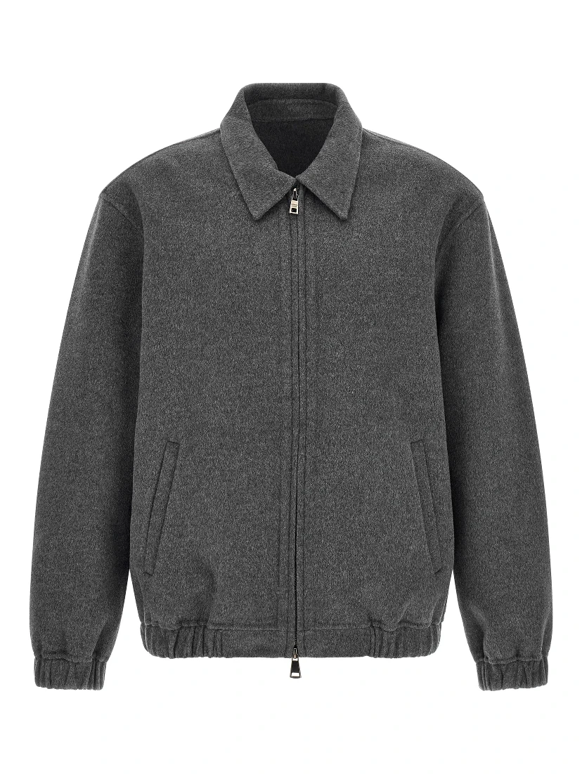 Gray Wool Full-Length Jacket