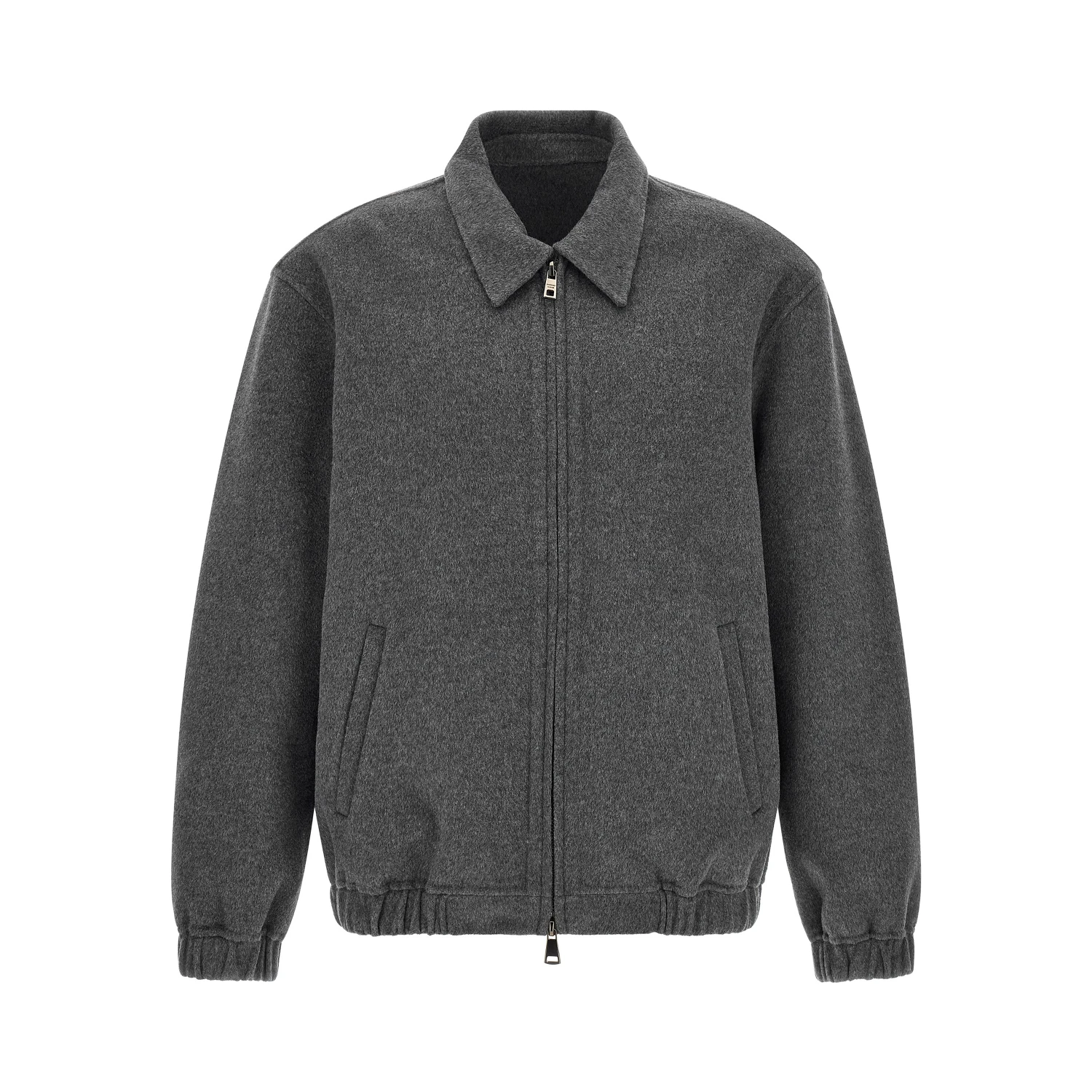Gray Wool Full-Length Jacket