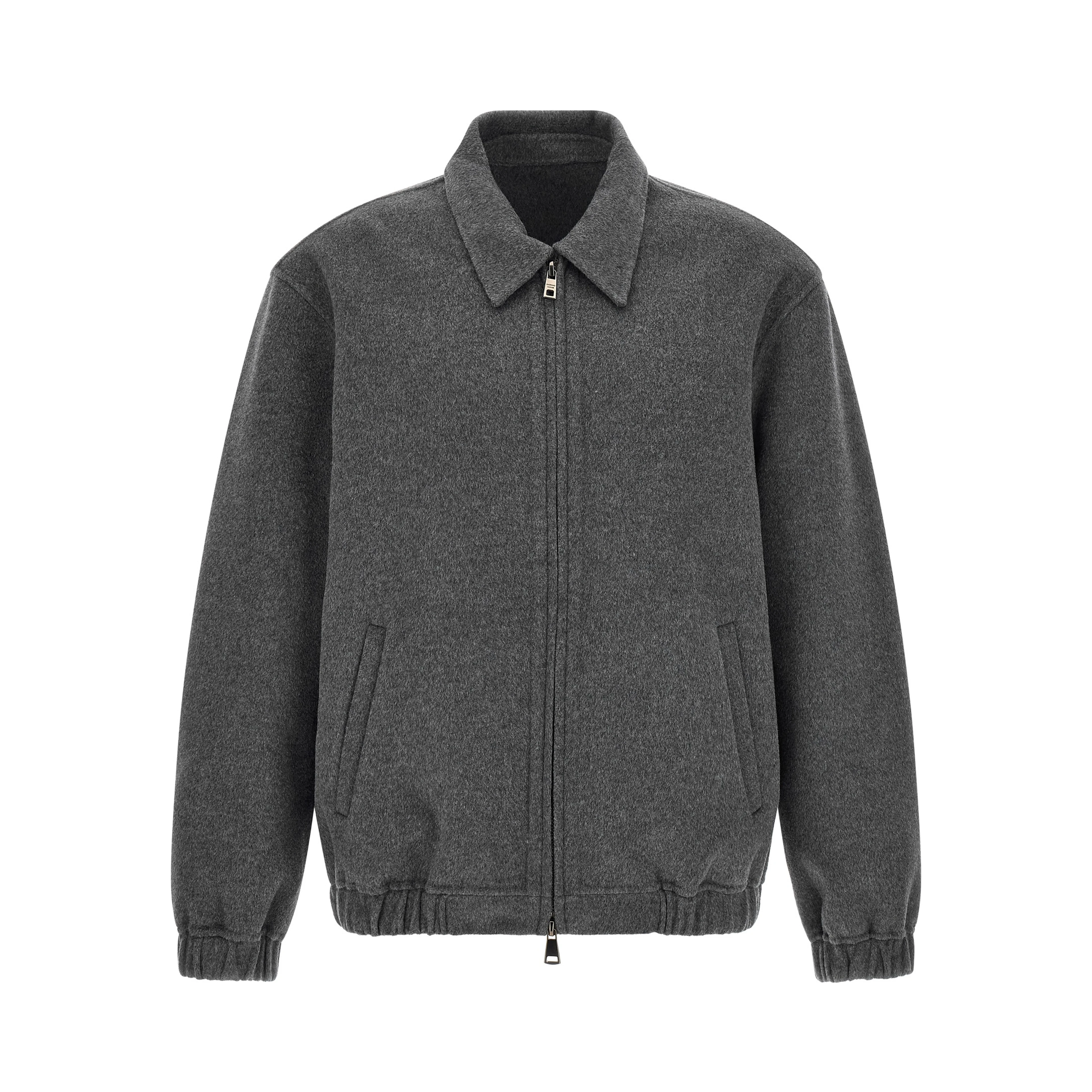 Gray Wool Full-Length Jacket