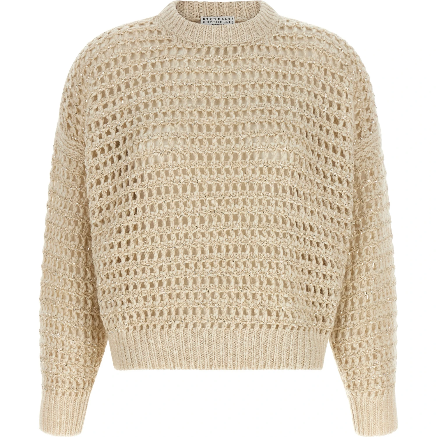 Beige Elastane Cardigan