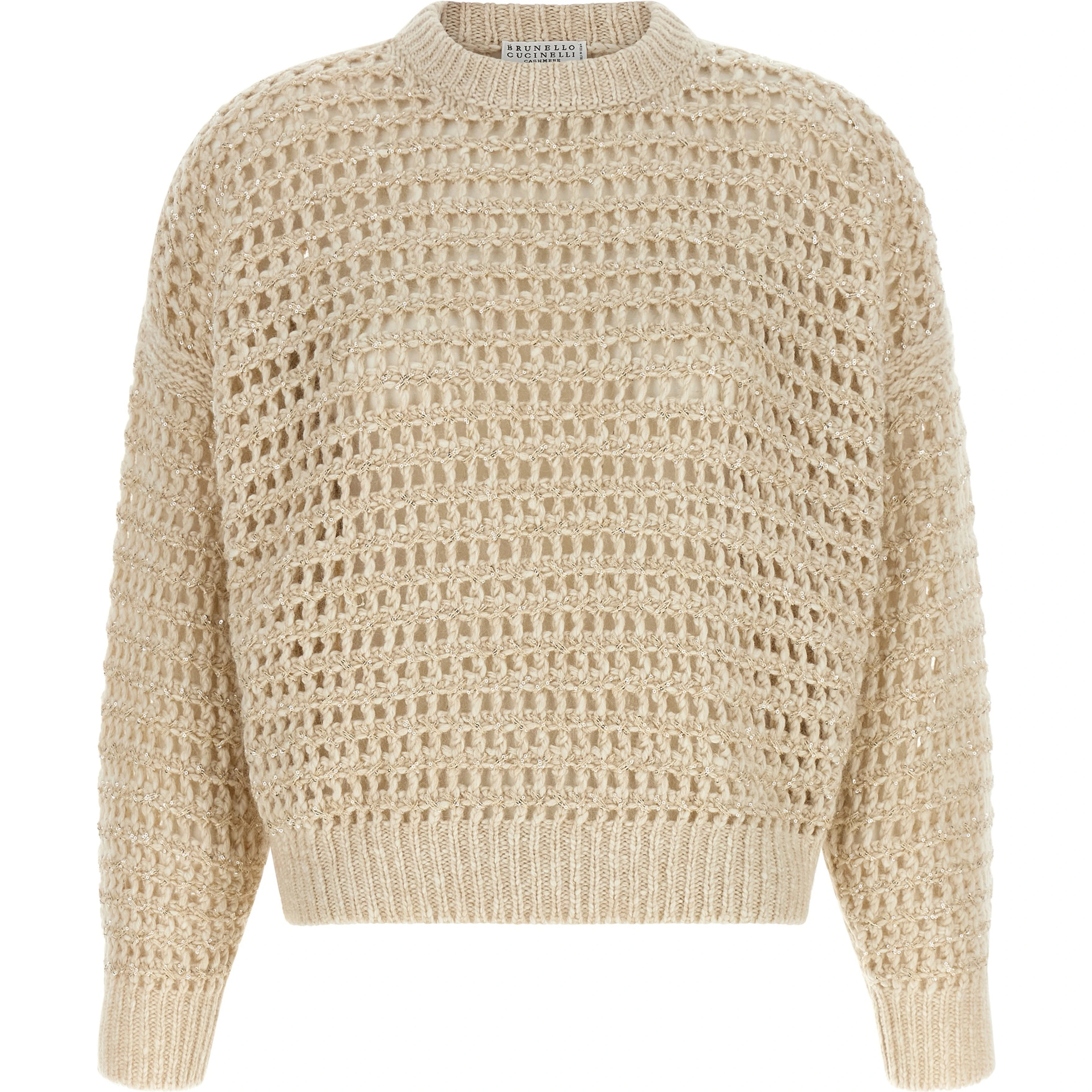 Beige Elastane Cardigan