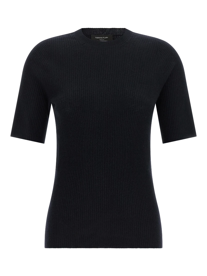 Blue Virgin Wool T-Shirt