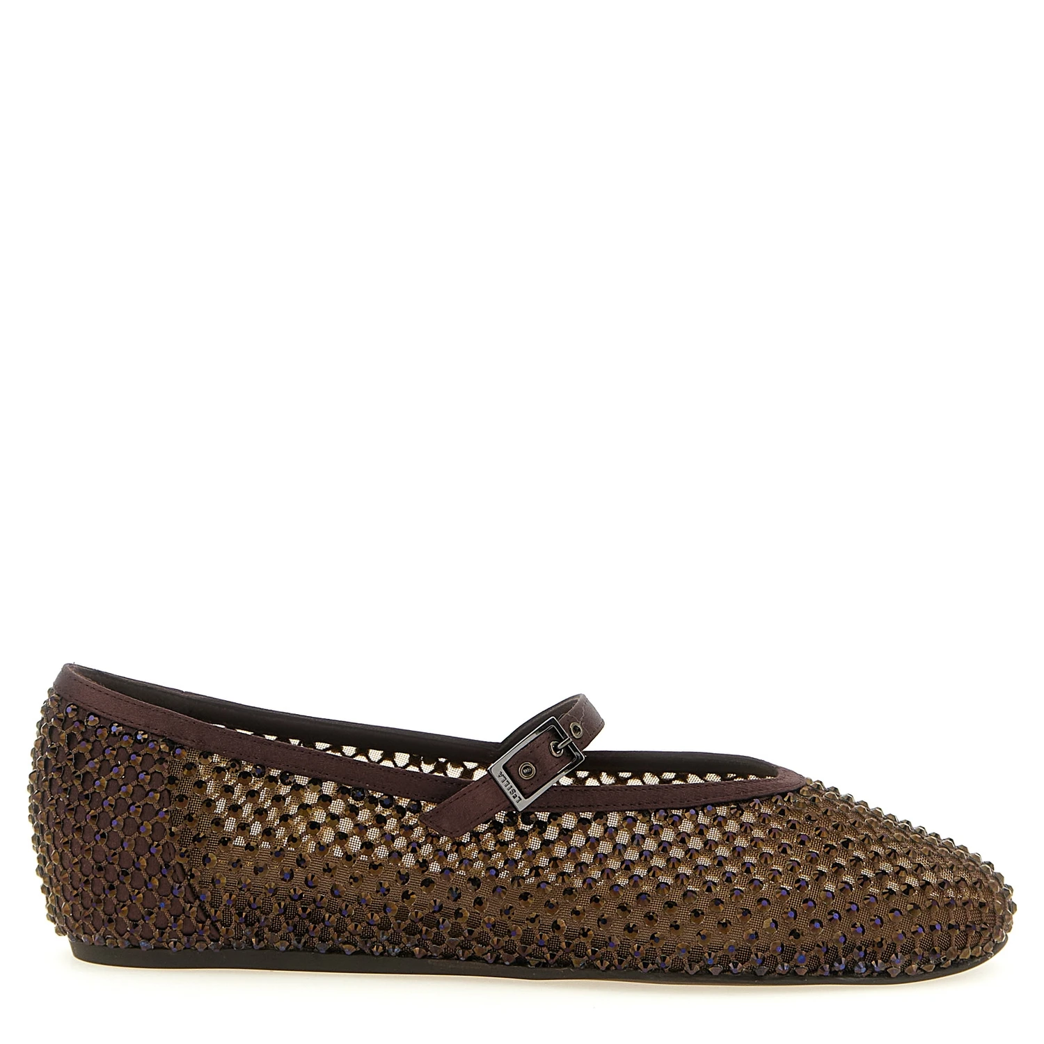 Brown Polyamide Ballet Flats