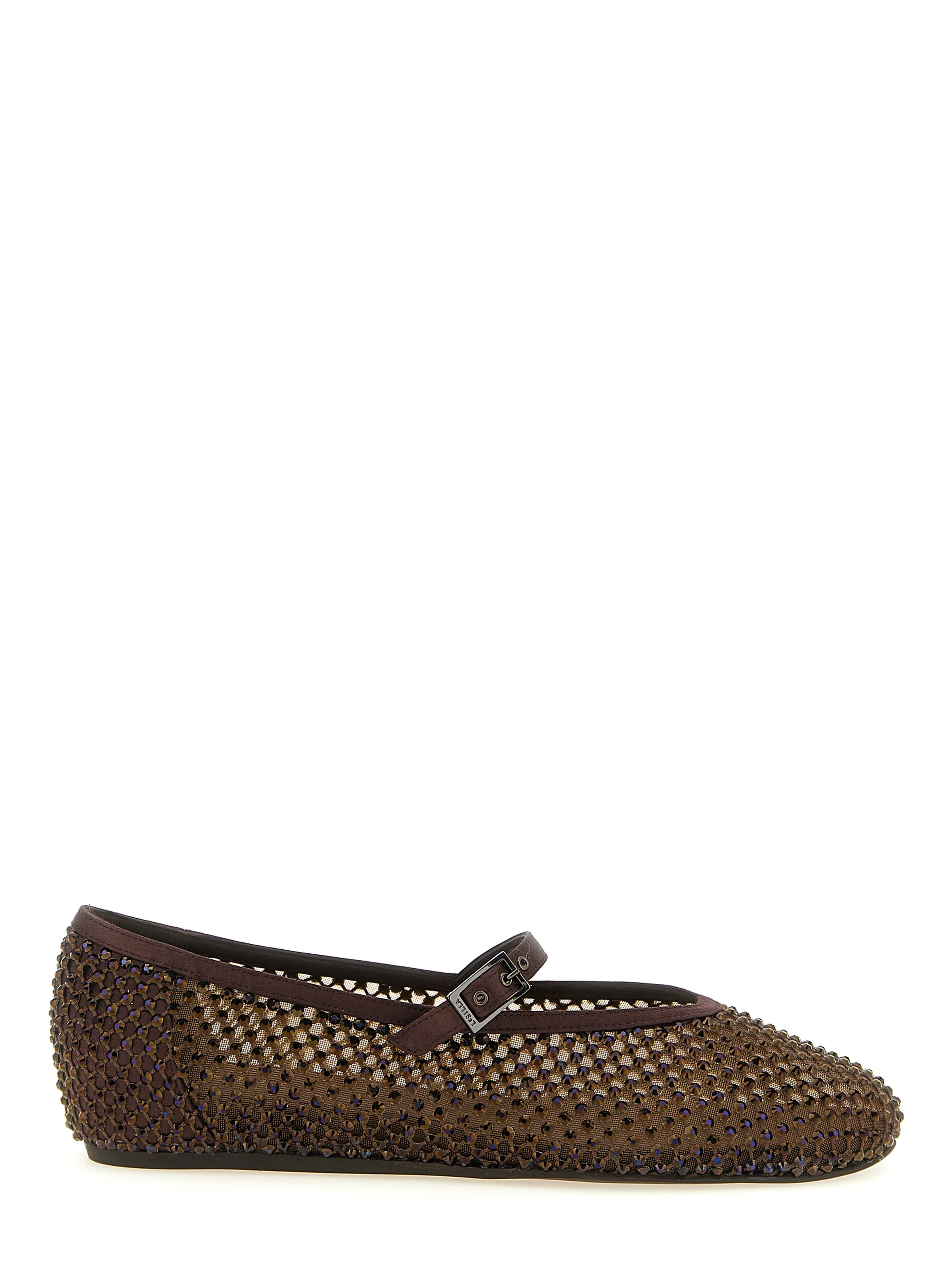Brown Polyamide Ballet Flats