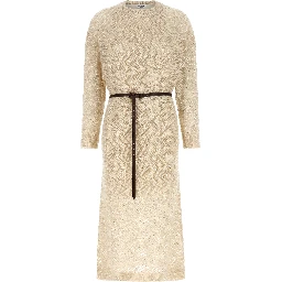 Beige Polyamide Midi Dress