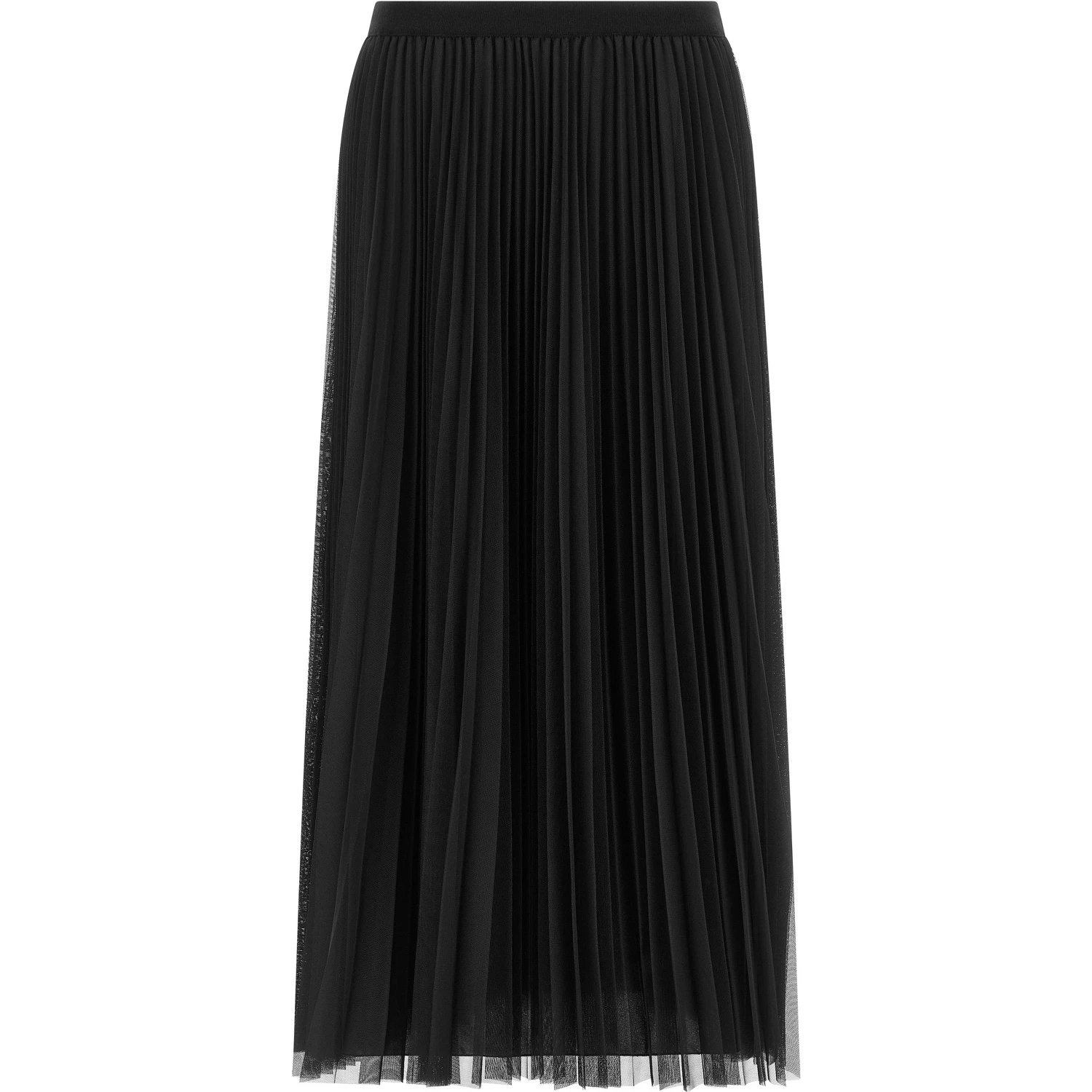 Blue Polyester Midi Skirt