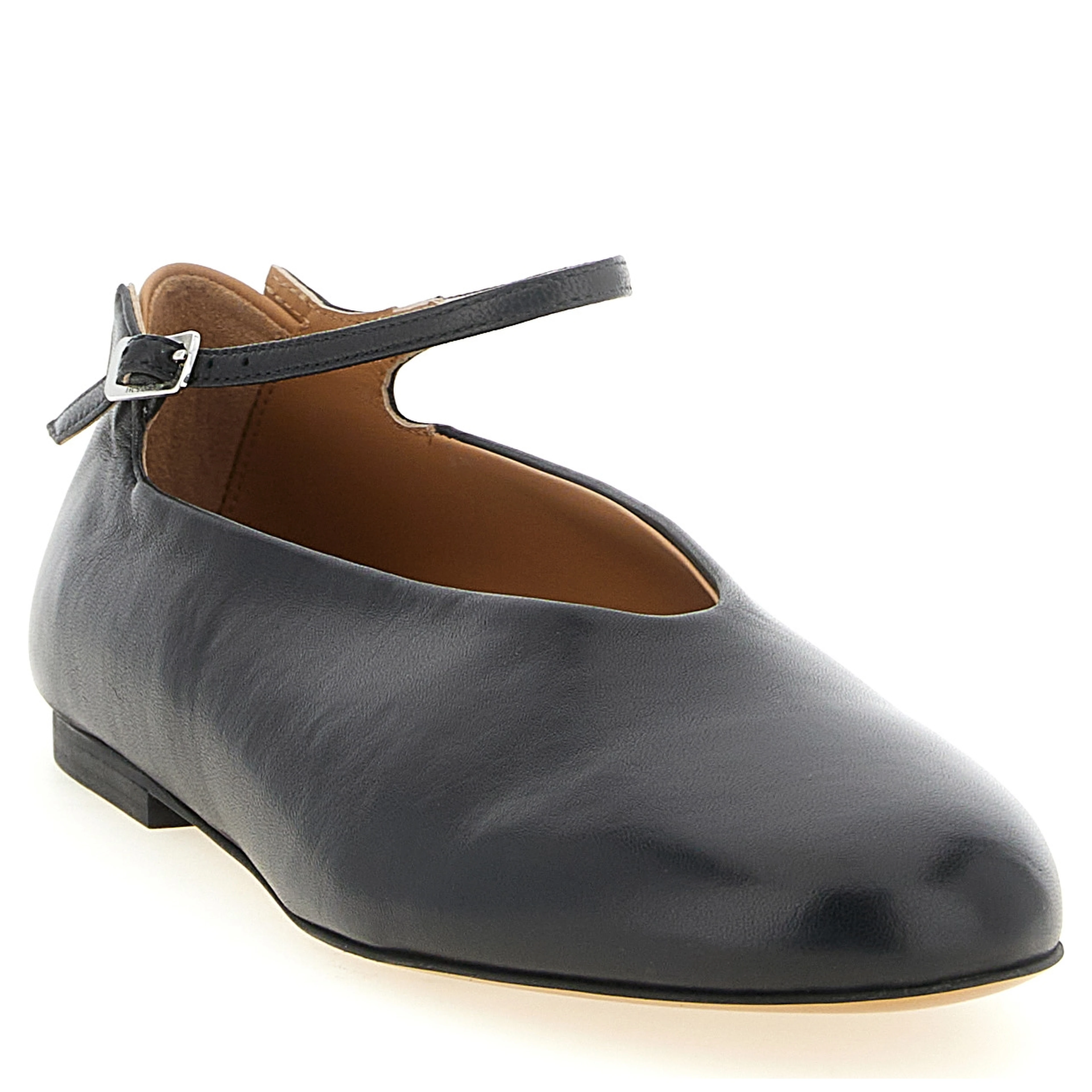 Black Calfskin Ballet Flats
