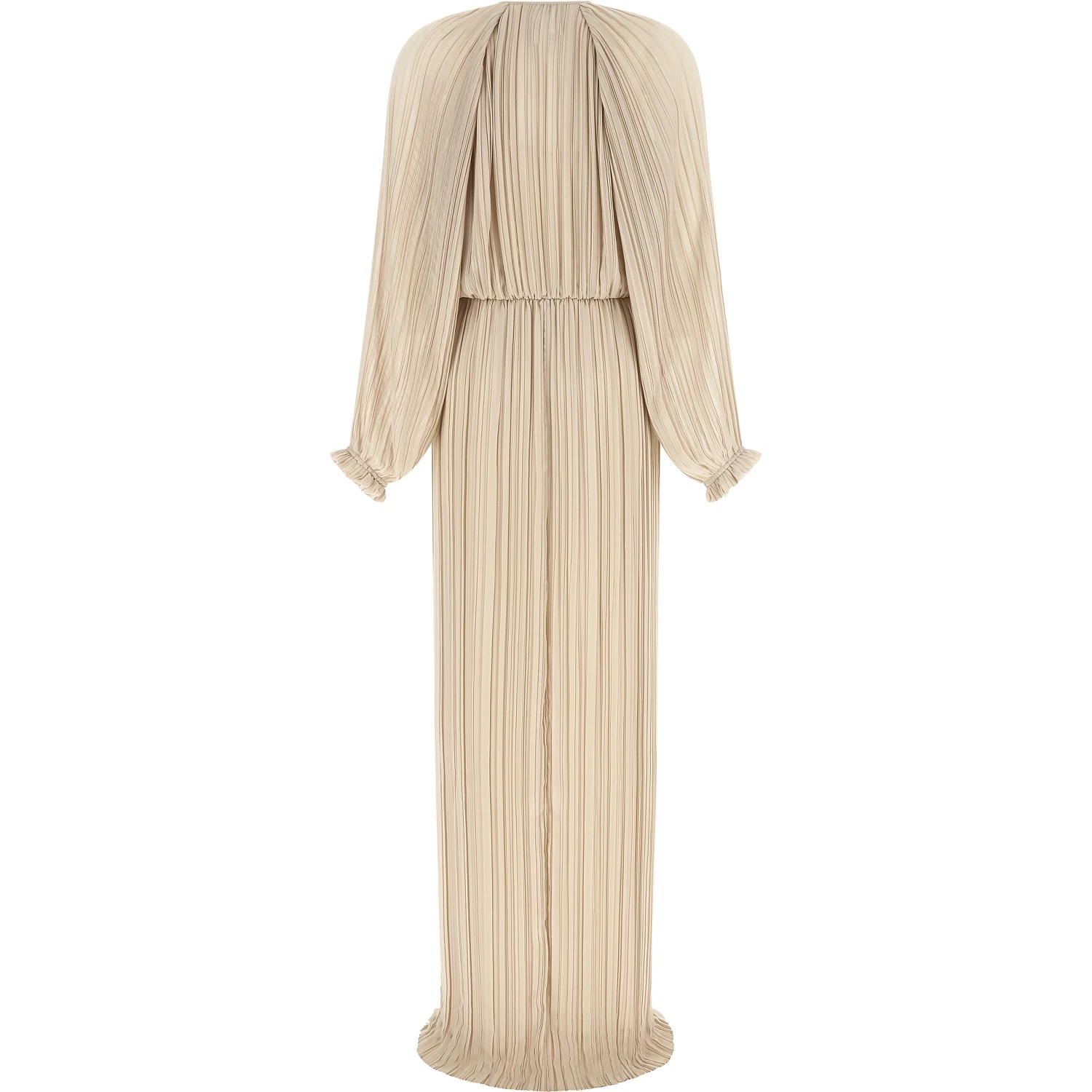 Beige Polyester Long Dress