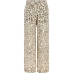 Beige Nylon Casual Pants