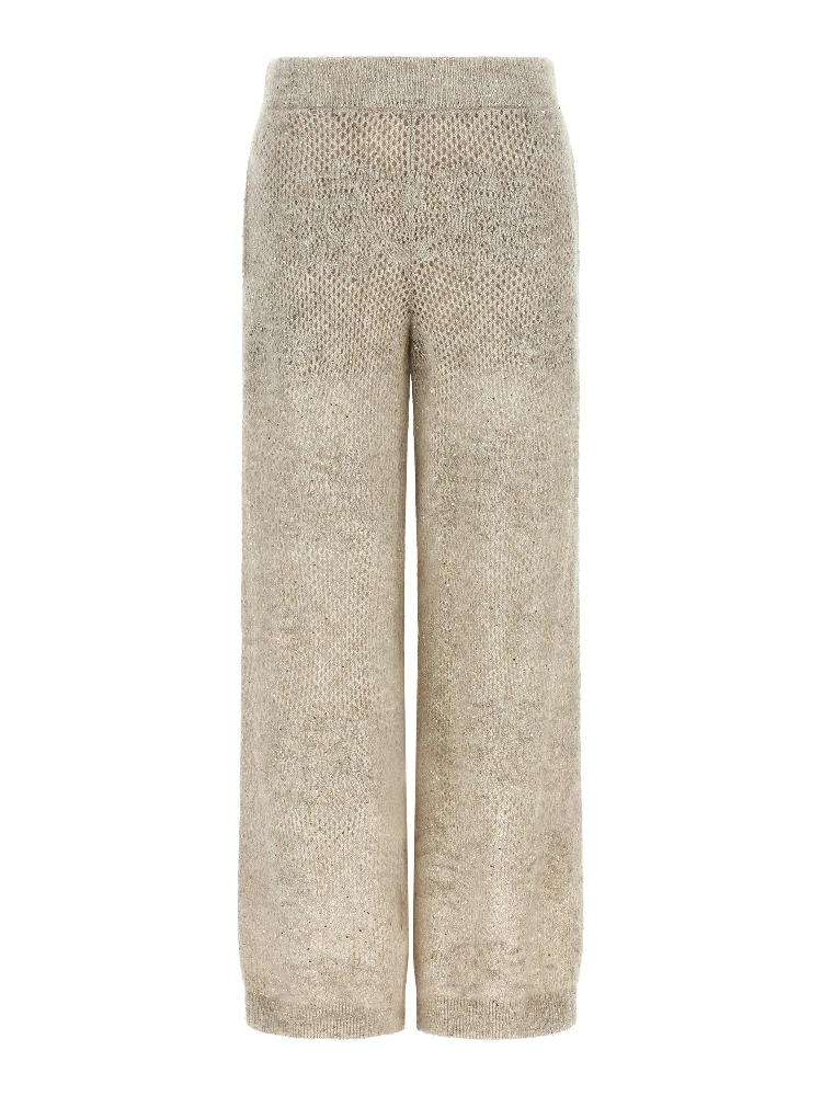 Beige Nylon Casual Pants