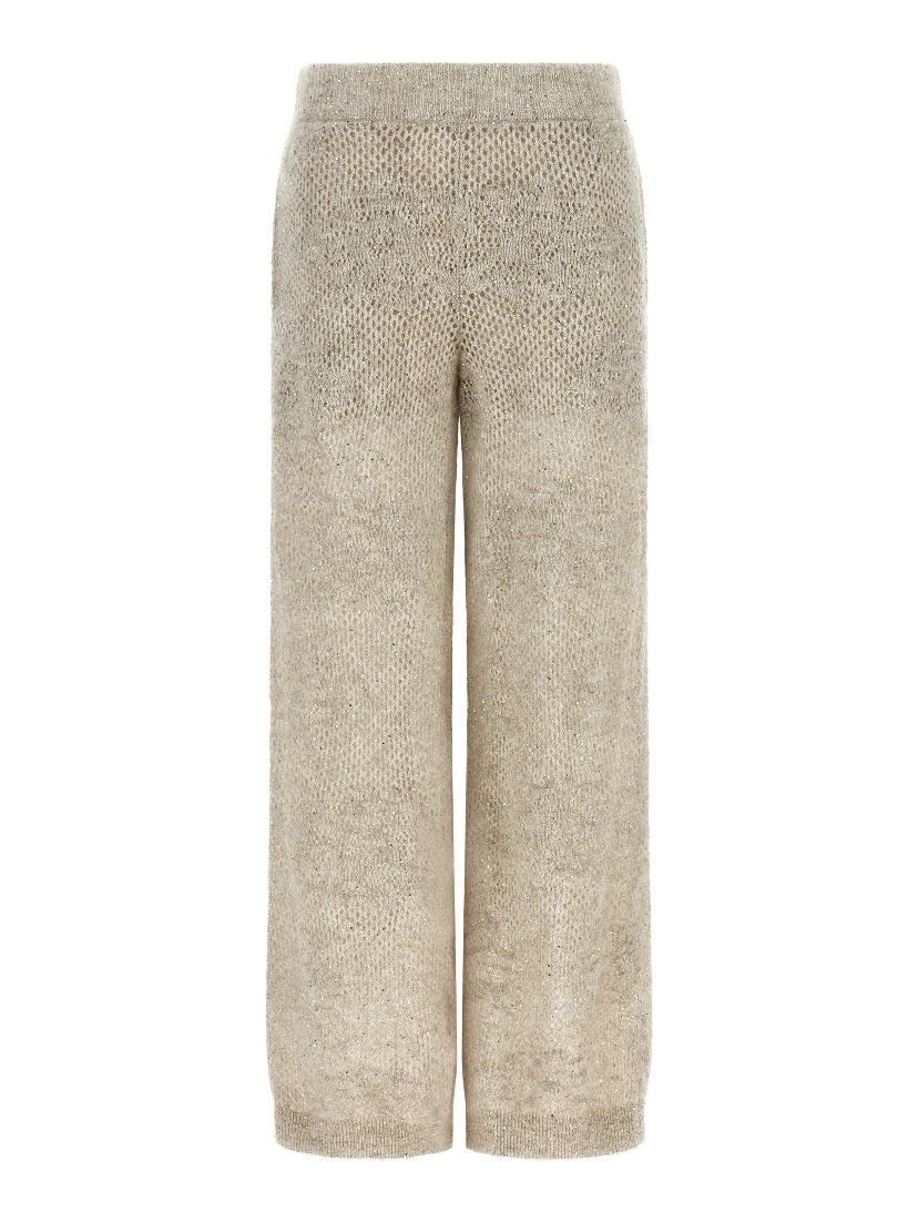 Beige Nylon Casual Pants