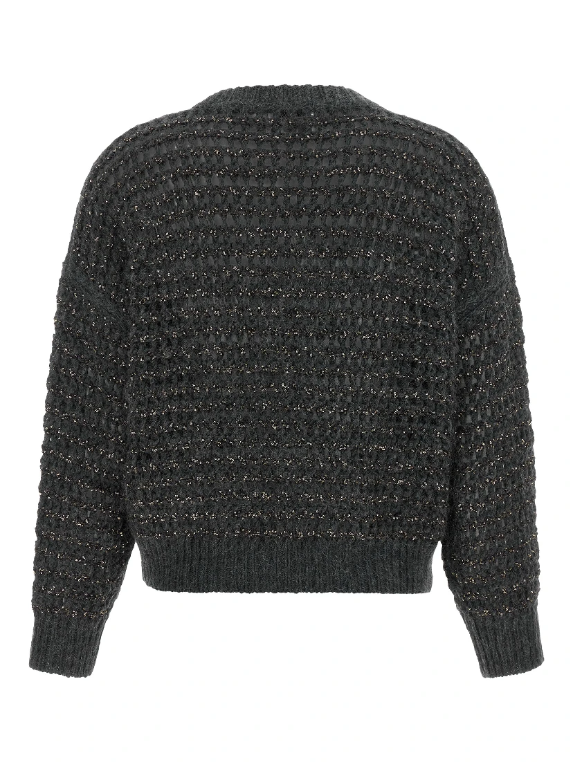Gray Elastane Cardigan