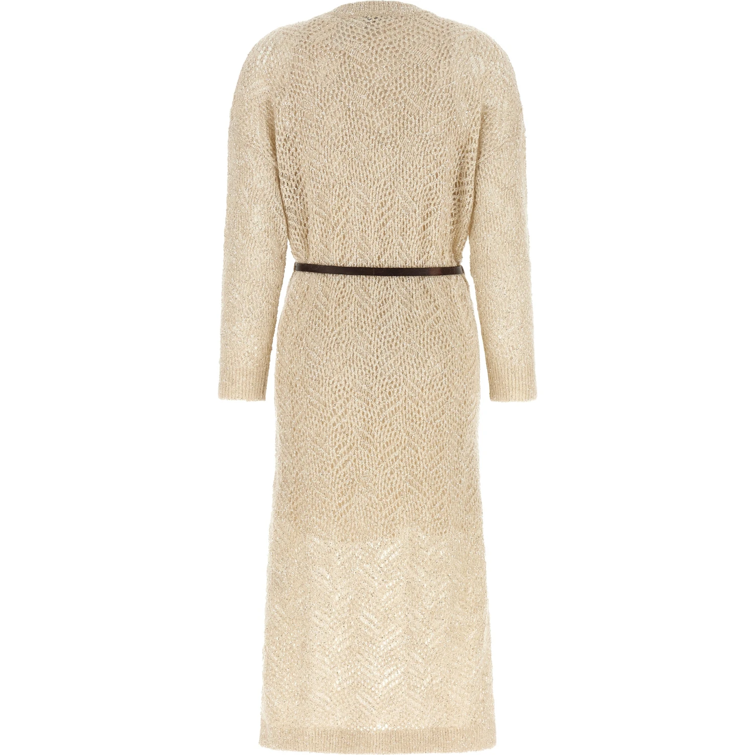 Beige Polyamide Midi Dress