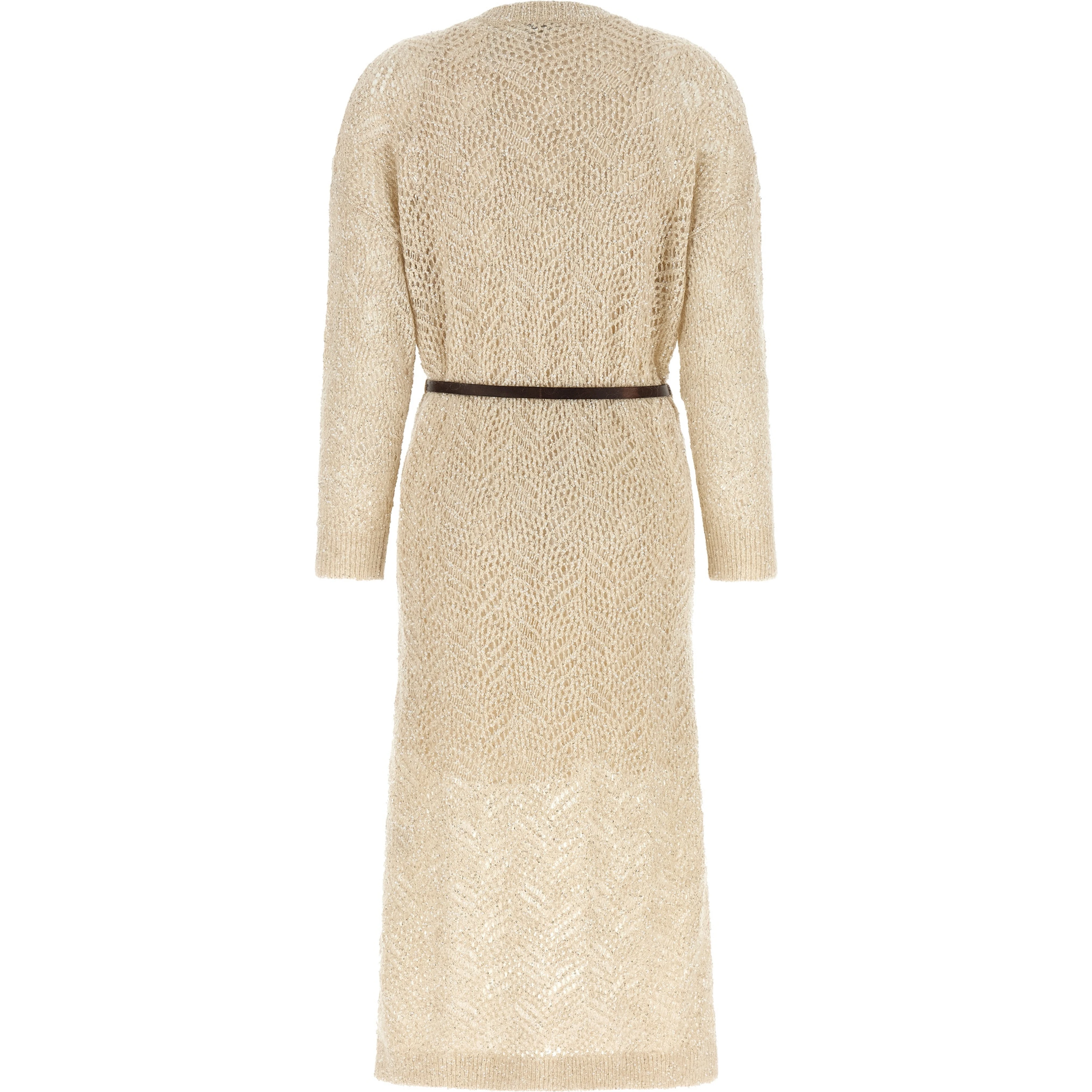 Beige Polyamide Midi Dress