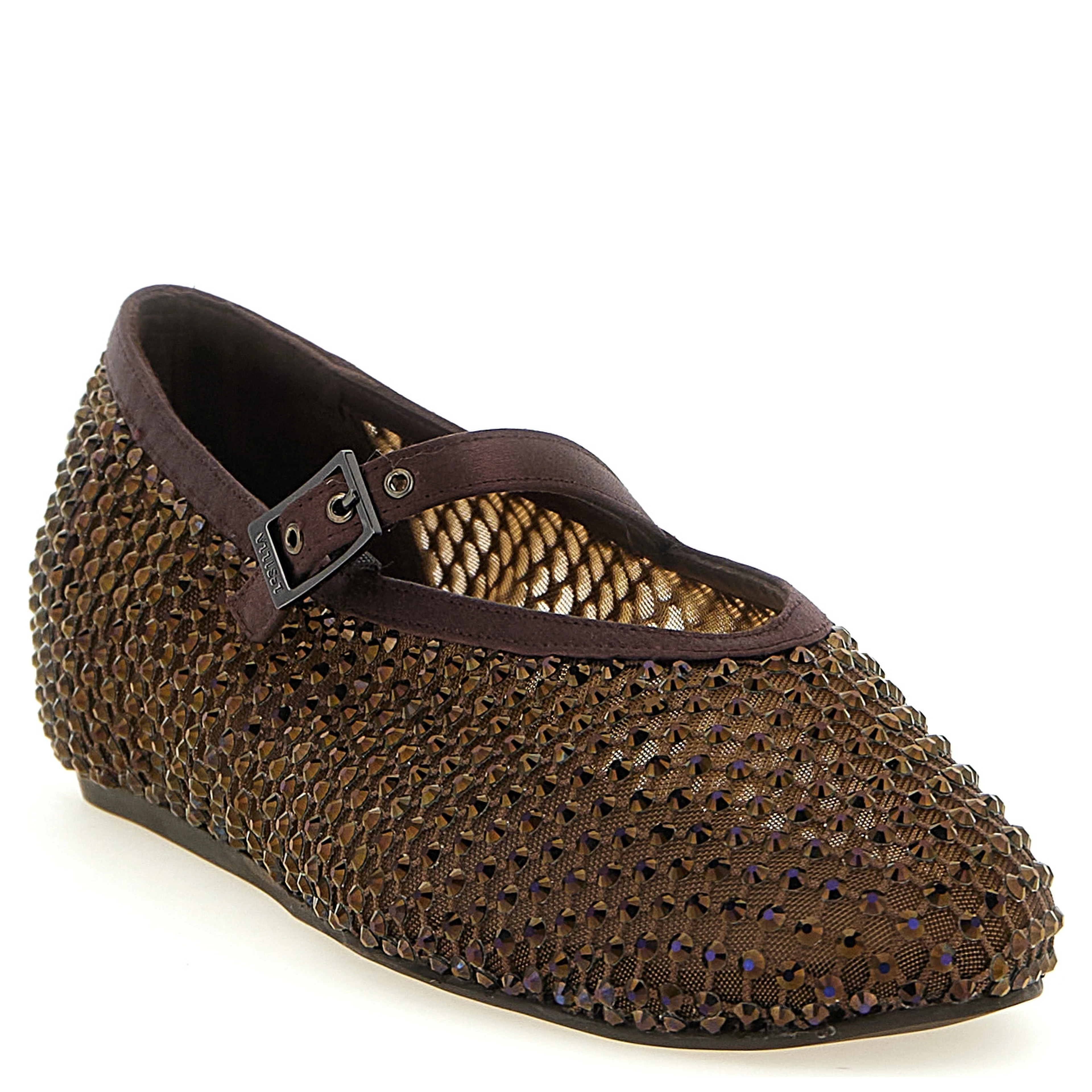 Brown Polyamide Ballet Flats