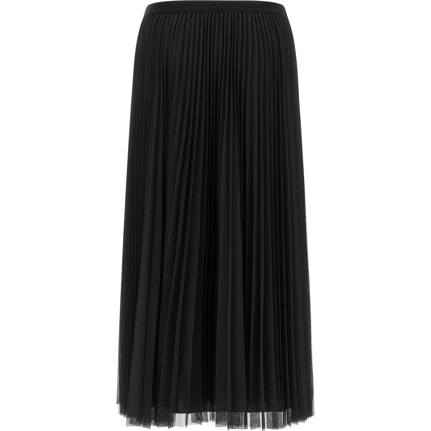 Blue Polyester Midi Skirt