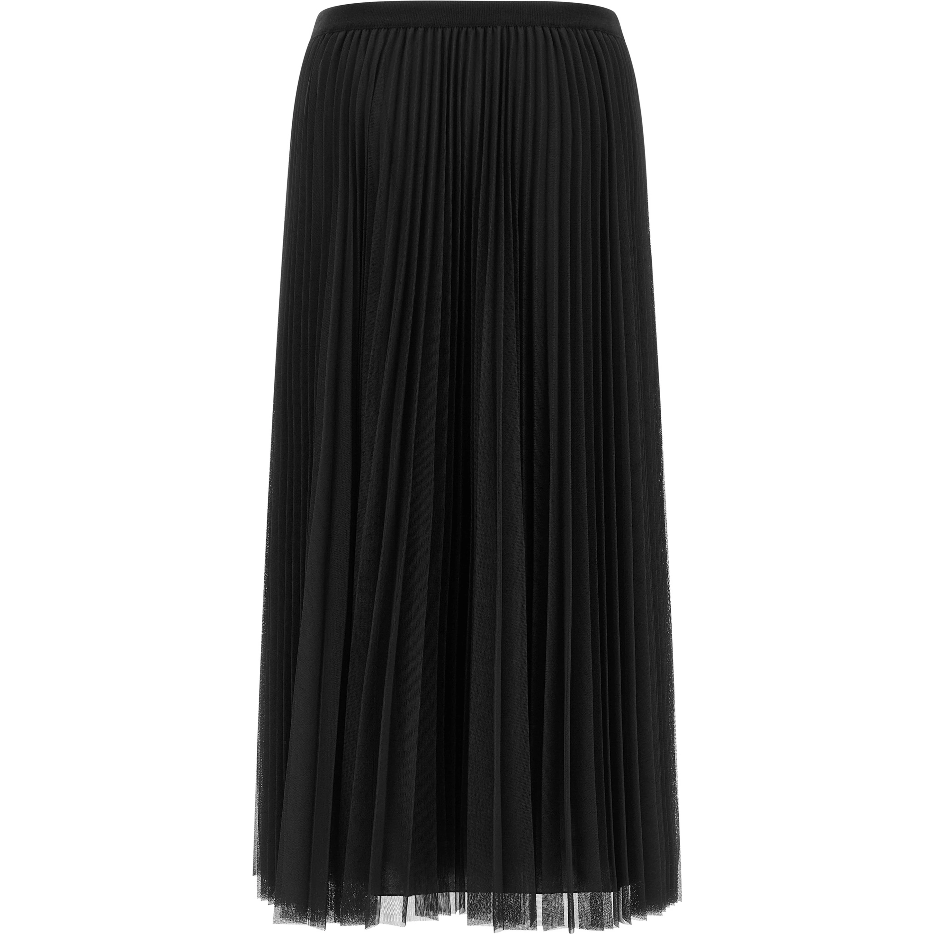 Blue Polyester Midi Skirt