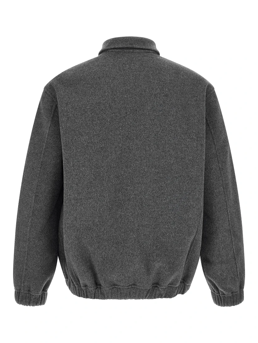 Gray Wool Full-Length Jacket