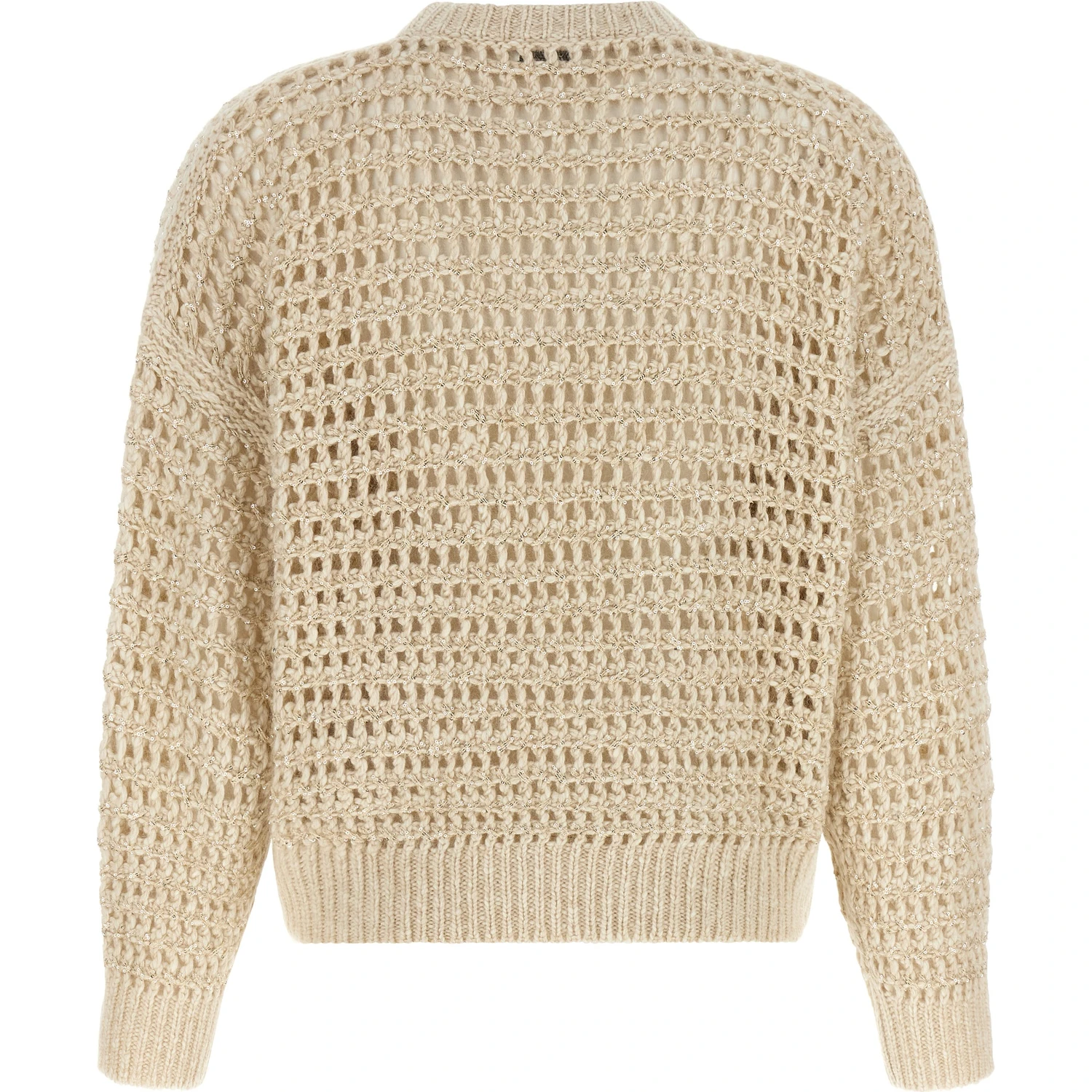 Beige Elastane Cardigan