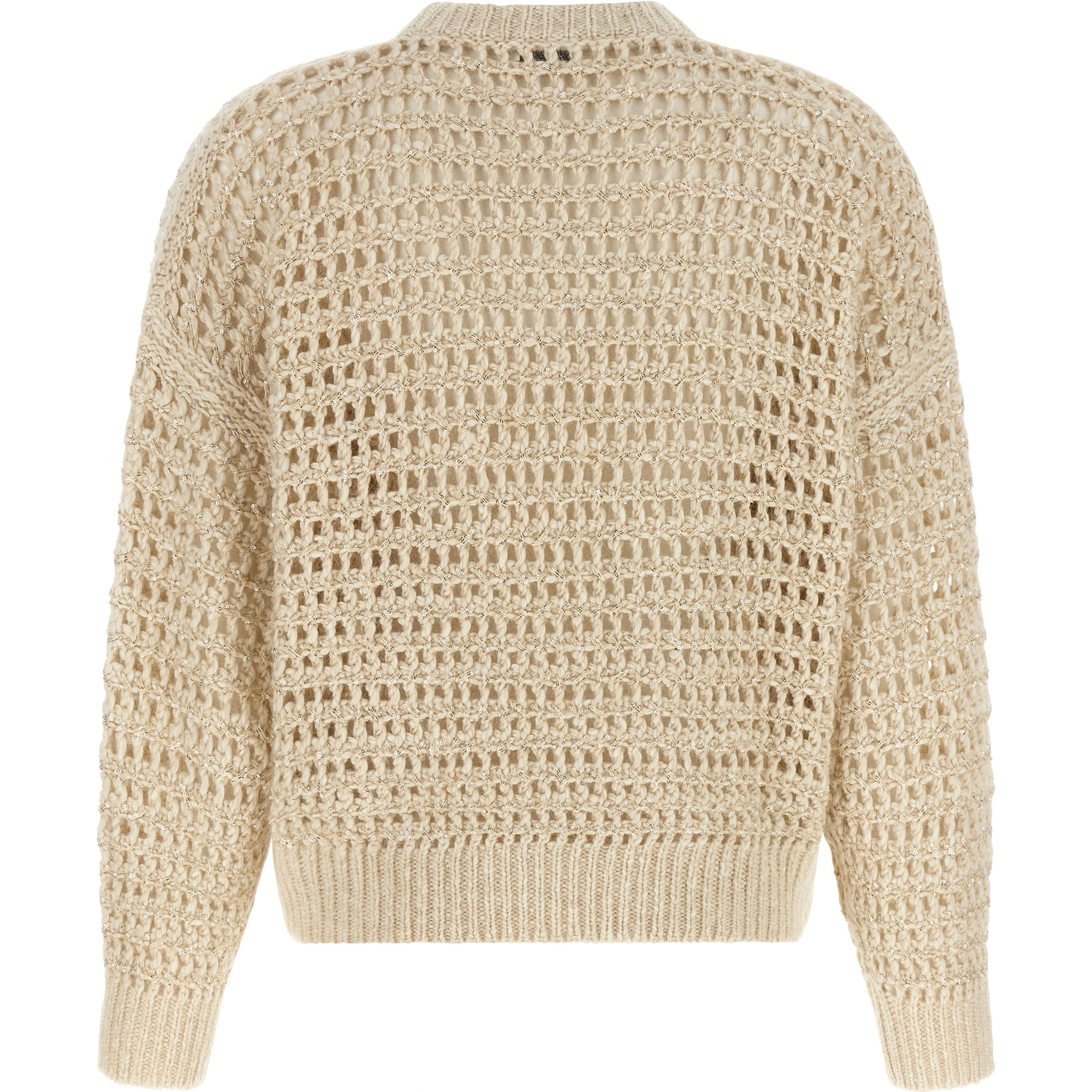 Beige Elastane Cardigan