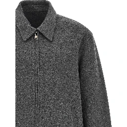 Gray Wool Full-Length Jacket