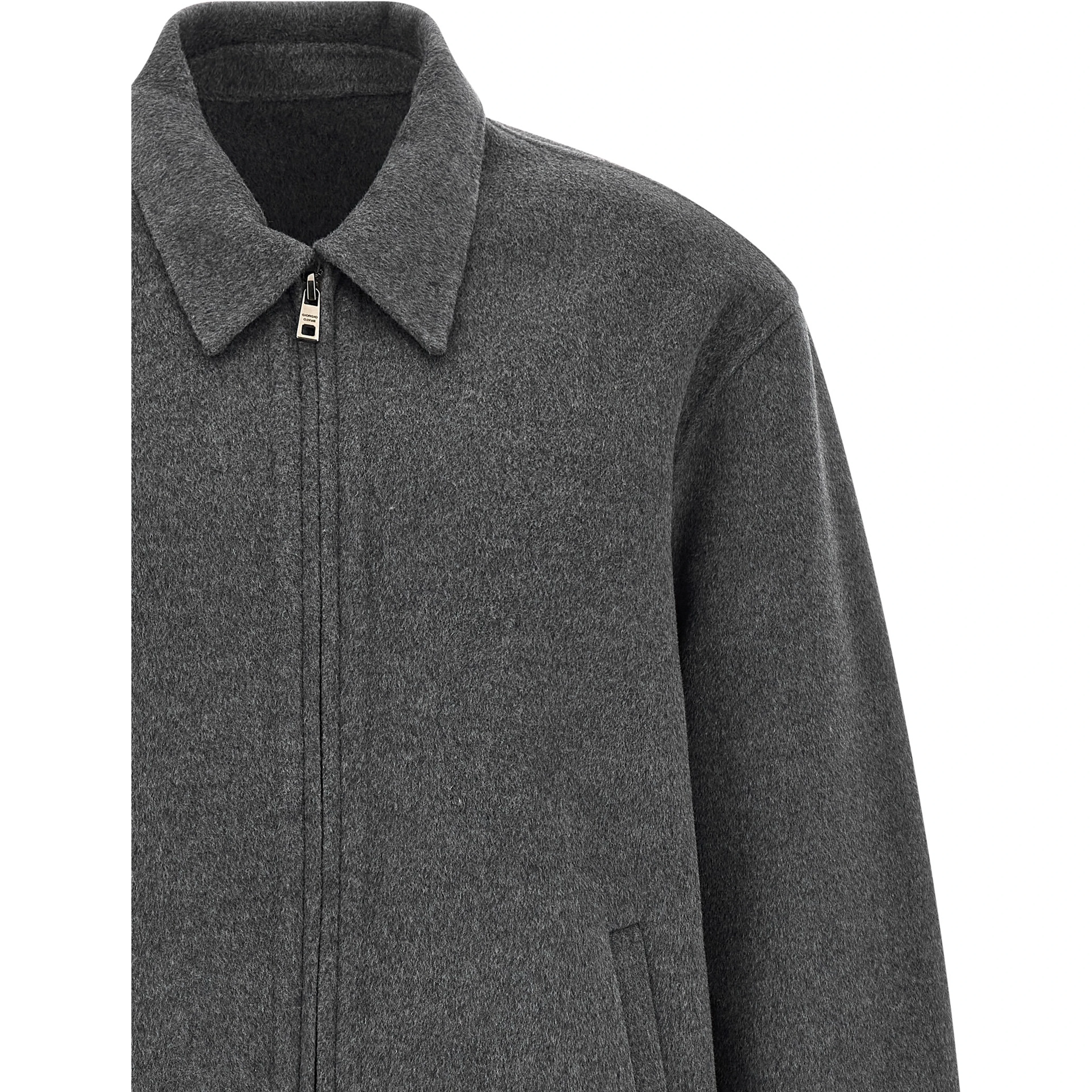 Gray Wool Full-Length Jacket