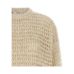 Beige Elastane Cardigan