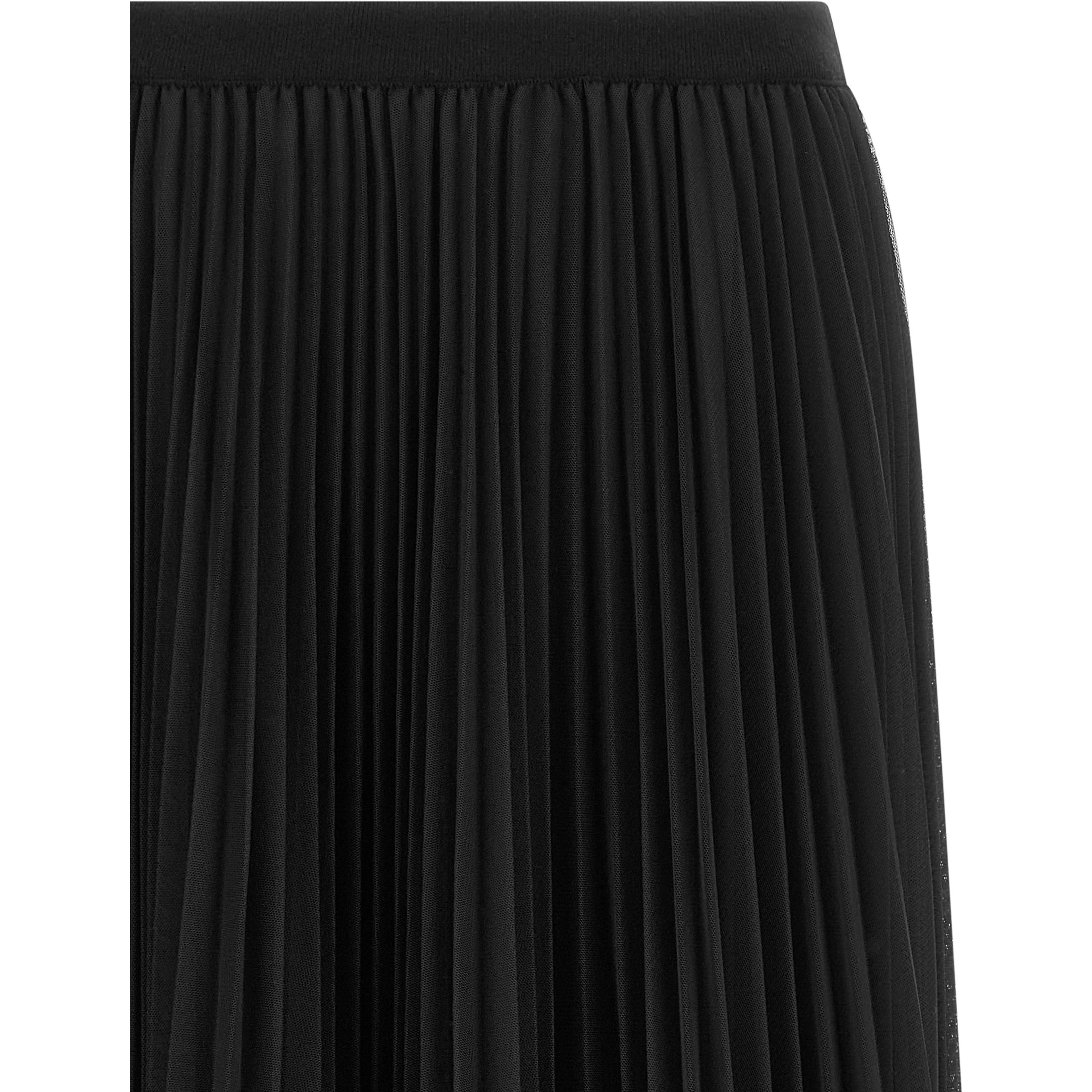 Blue Polyester Midi Skirt