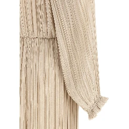 Beige Polyester Long Dress