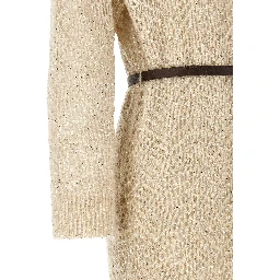 Beige Polyamide Midi Dress