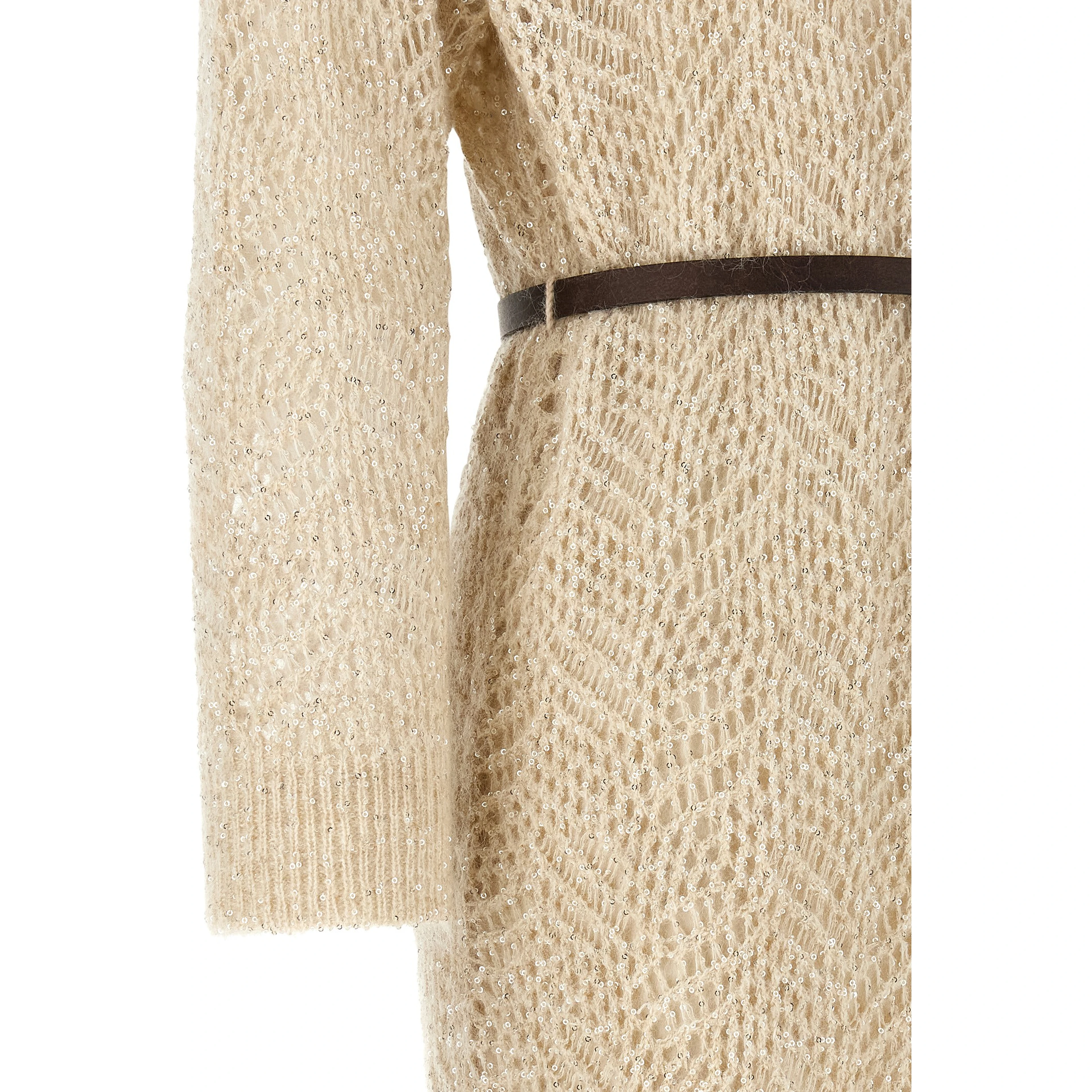 Beige Polyamide Midi Dress
