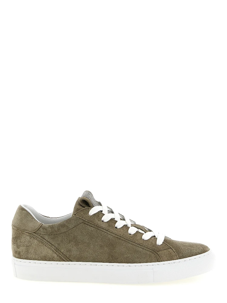 Gray Calfskin Low Top Sneakers