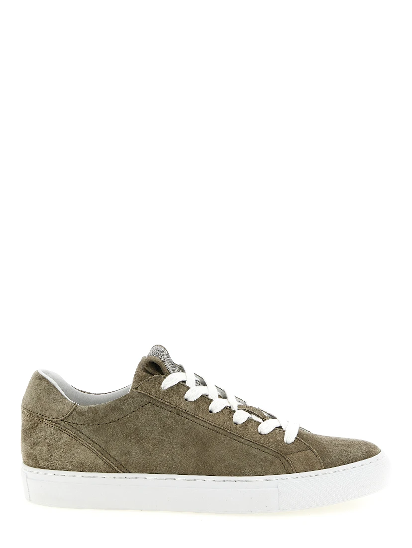 Gray Calfskin Low Top Sneakers