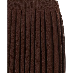 Brown Virgin Wool Midi Skirt