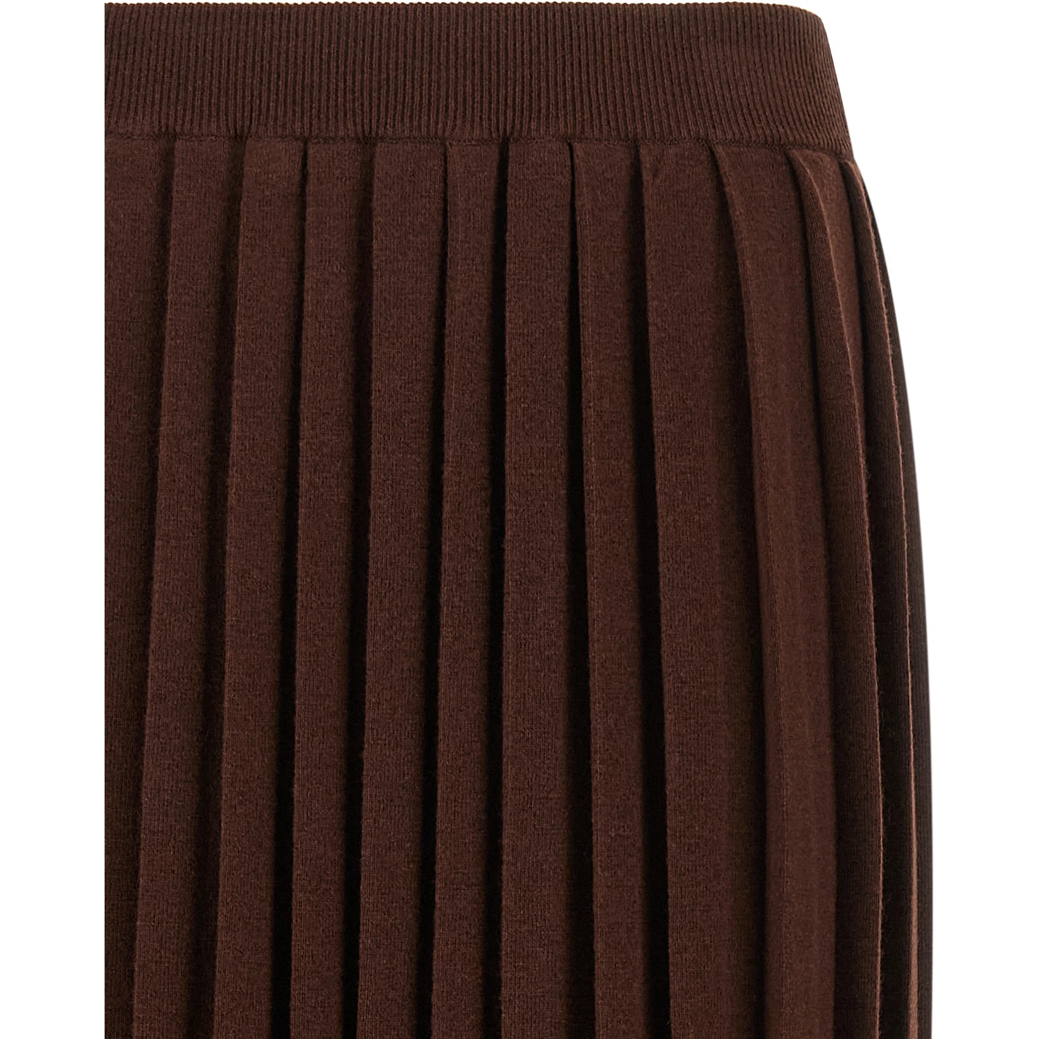 Brown Virgin Wool Midi Skirt