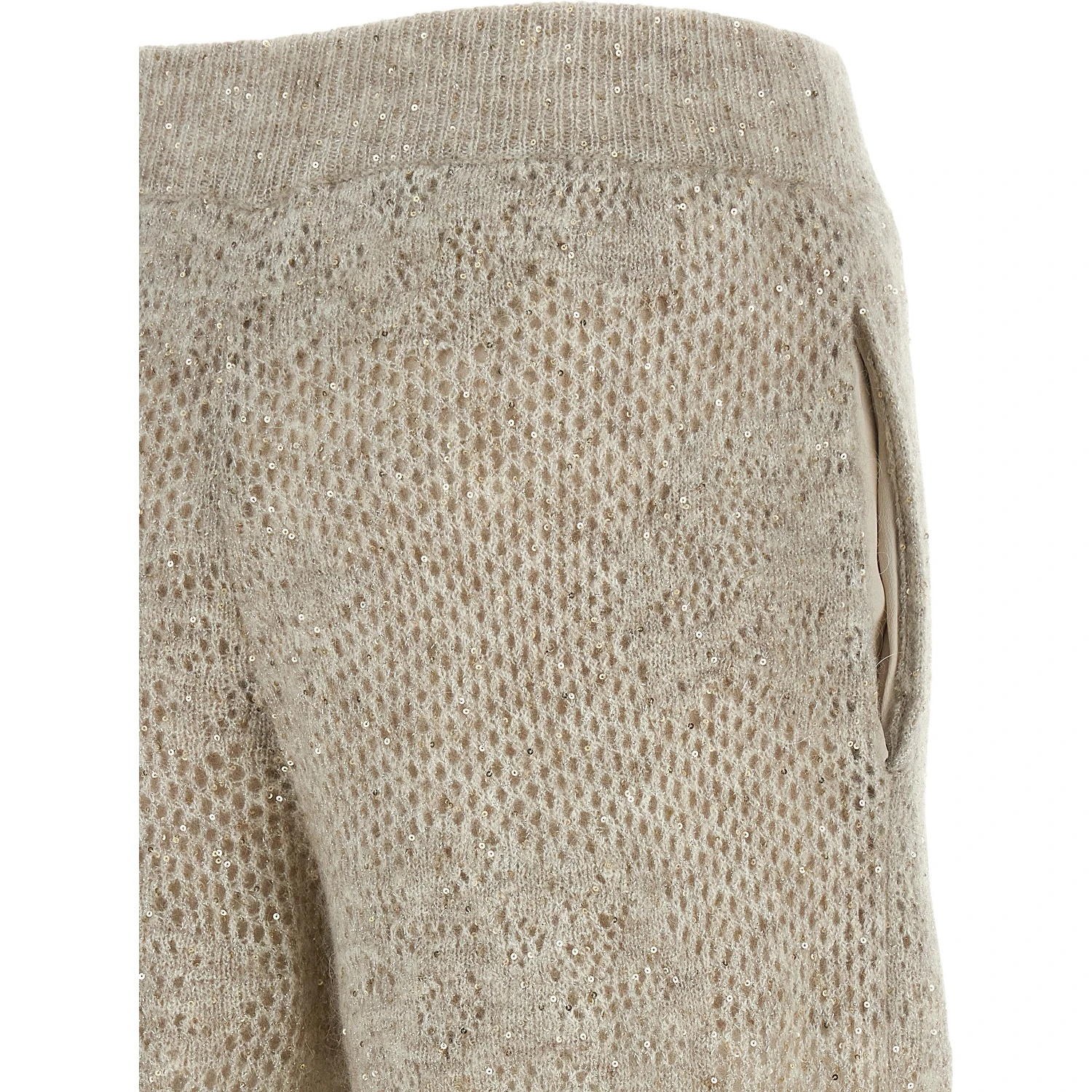 Beige Nylon Casual Pants