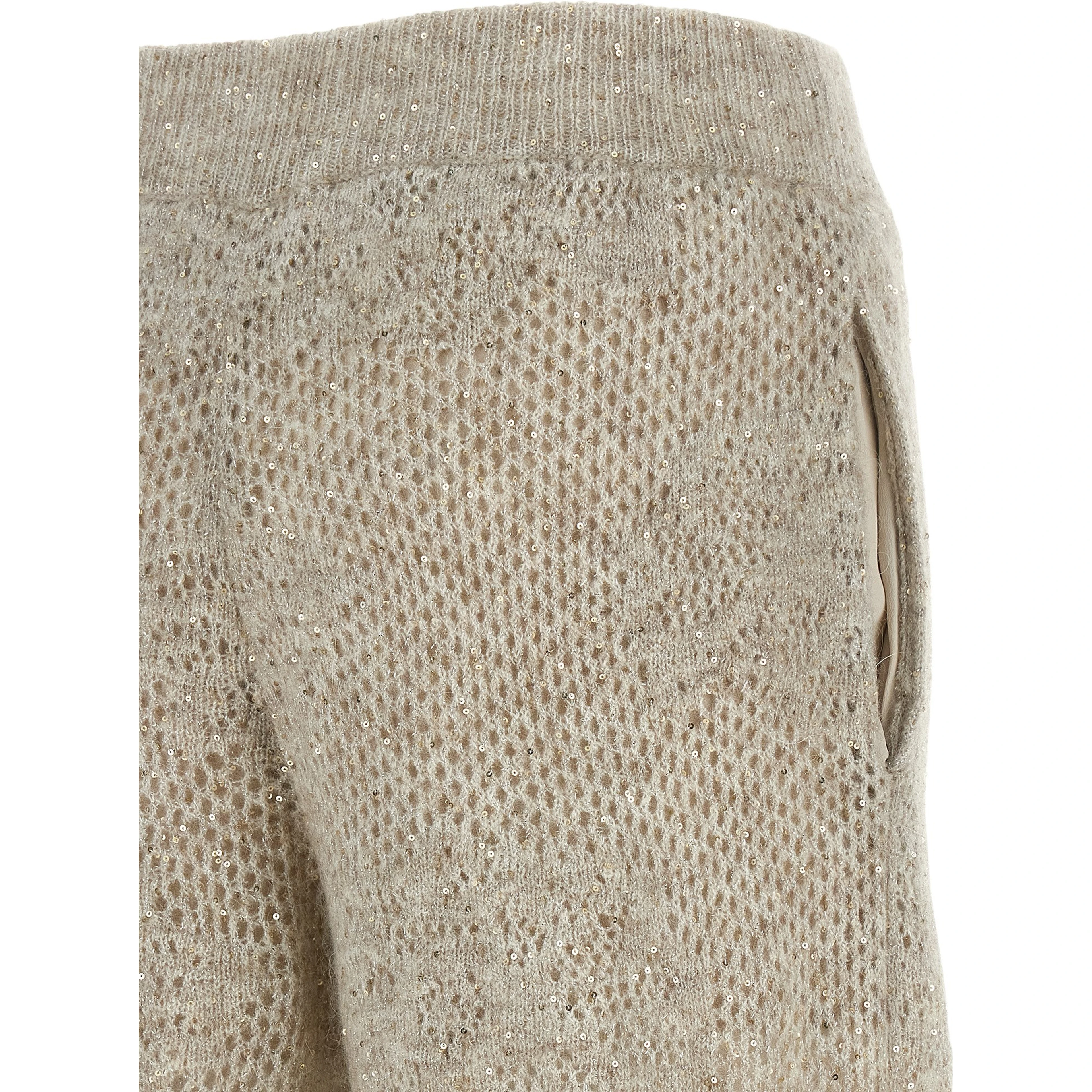 Beige Nylon Casual Pants