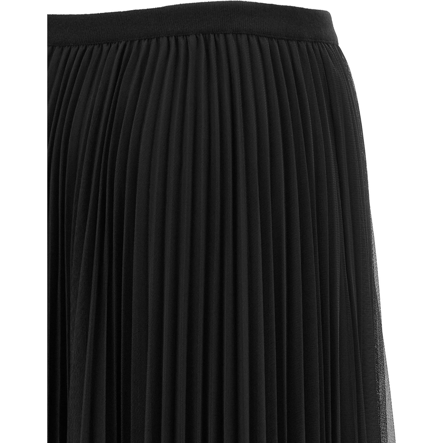 Blue Polyester Midi Skirt
