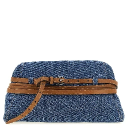 Blue Cotton Clutch Bag